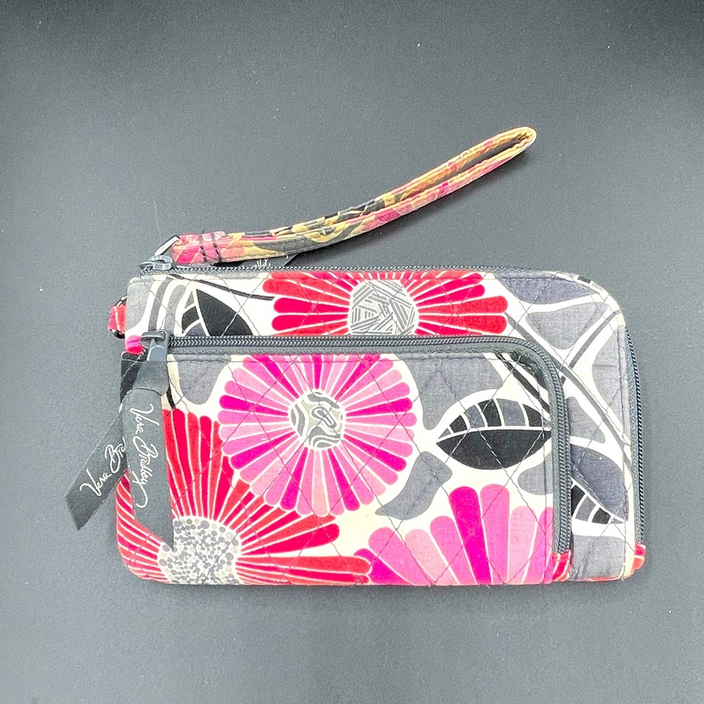 Vera Bradley Zip Around Wristlet in the pattern Cherry Blossoms.